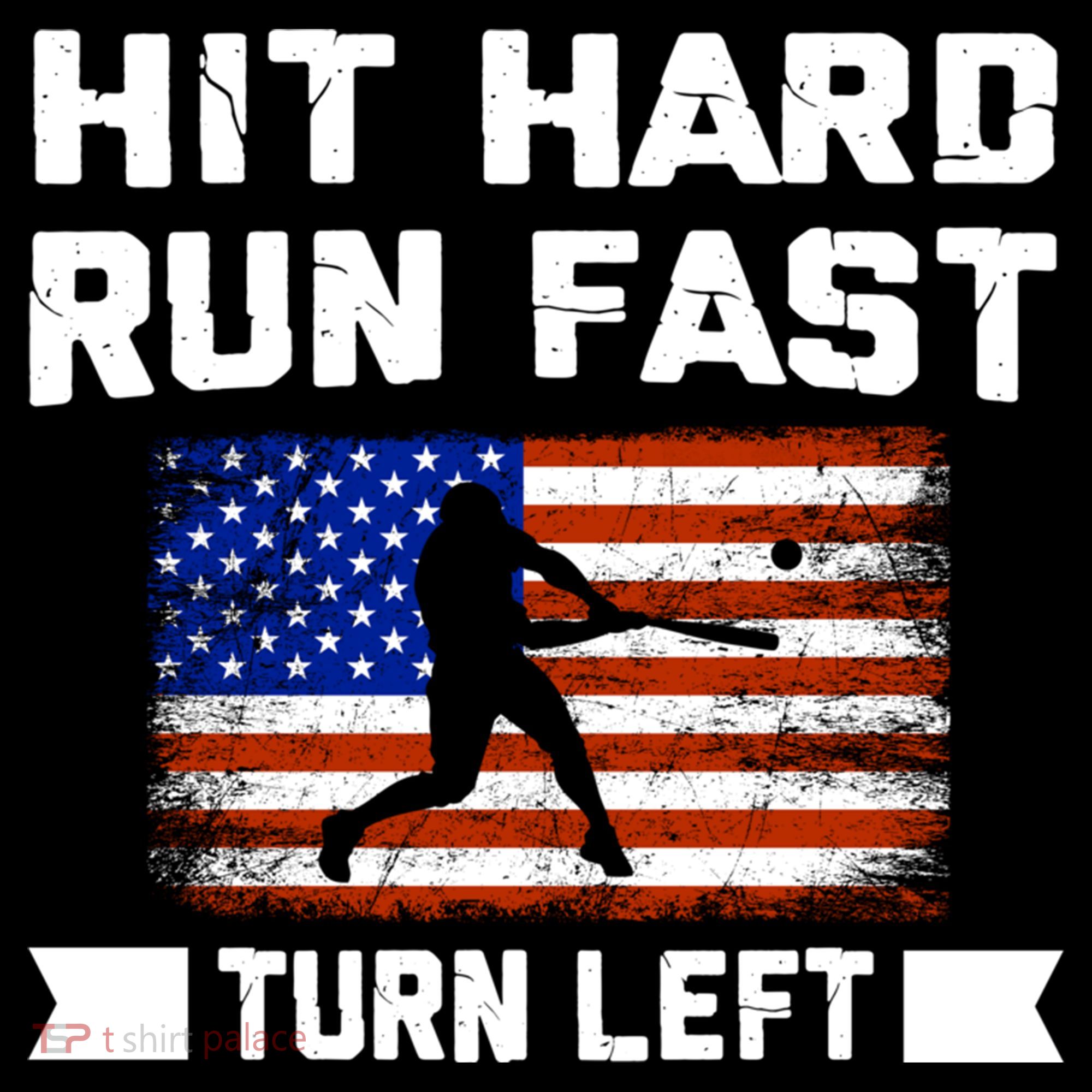 Hit Hard Run Fast Turn Left Baseball Gift Doggie Tank