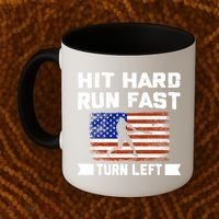 Hit Hard Run Fast Turn Left Baseball Gift Coffee Mug thumb 2