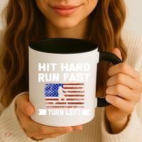 Hit Hard Run Fast Turn Left Baseball Gift Coffee Mug thumb 3