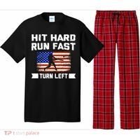 Hit Hard Run Fast Turn Left Baseball Gift Pajama Set thumb 0
