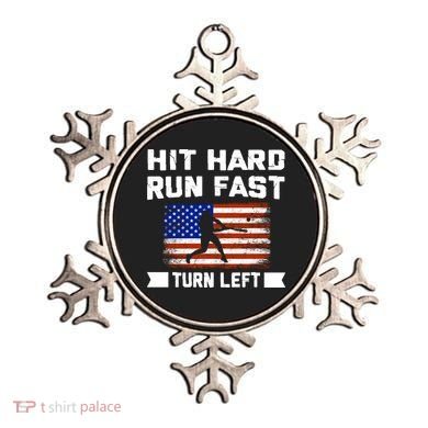 Hit Hard Run Fast Turn Left Baseball Gift Ornament
