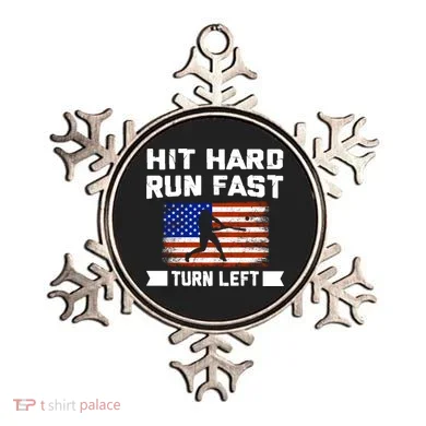 Hit Hard Run Fast Turn Left Baseball Gift Ornament