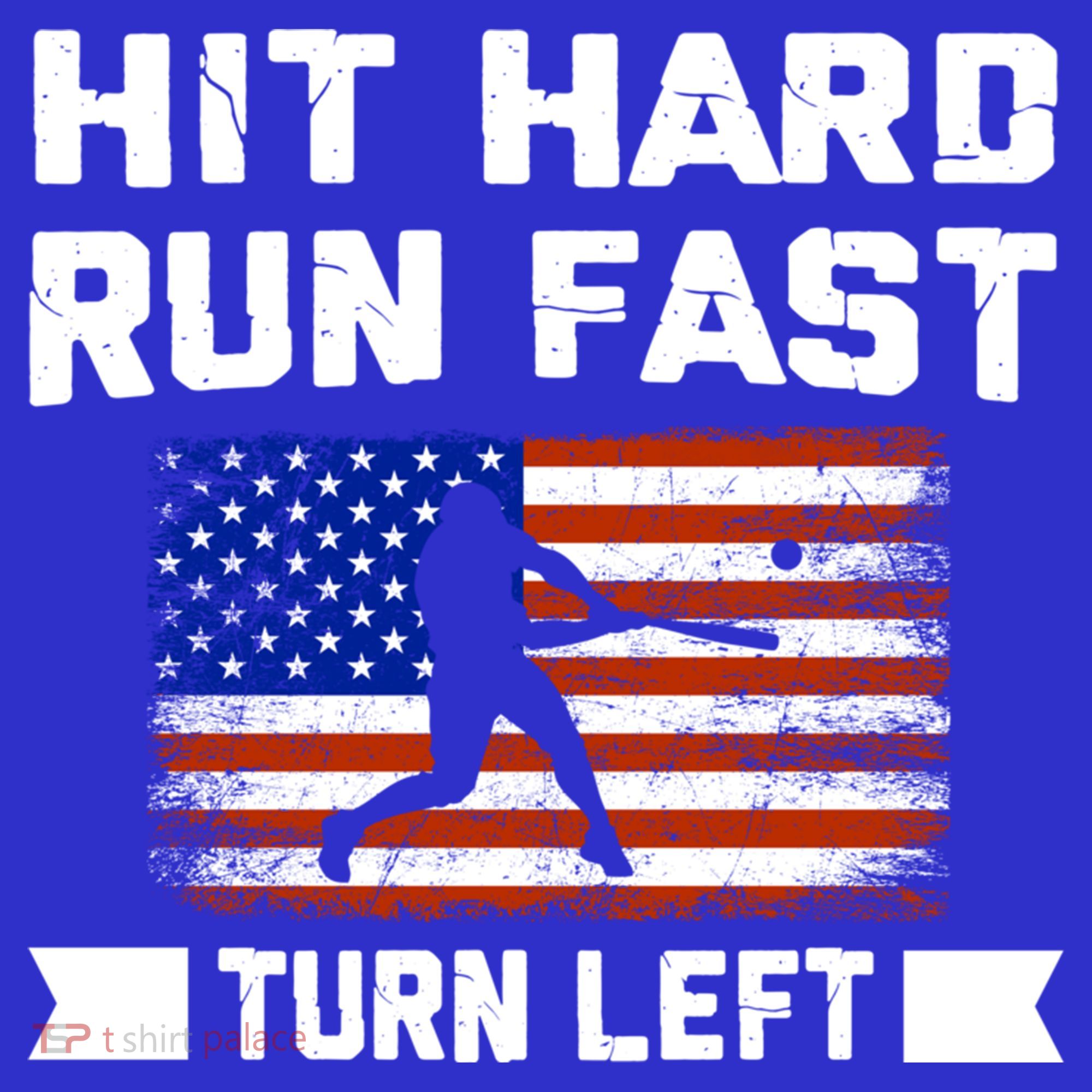 Hit Hard Run Fast Turn Left Baseball Gift Women's Tank Top
