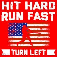 Hit Hard Run Fast Turn Left Baseball Gift Santa Hat thumb 1
