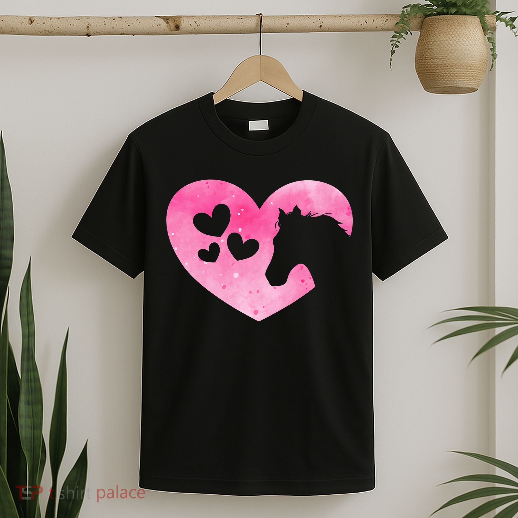 Heart Horseback Riding Cute Horse Lover Pink Horse T-Shirt