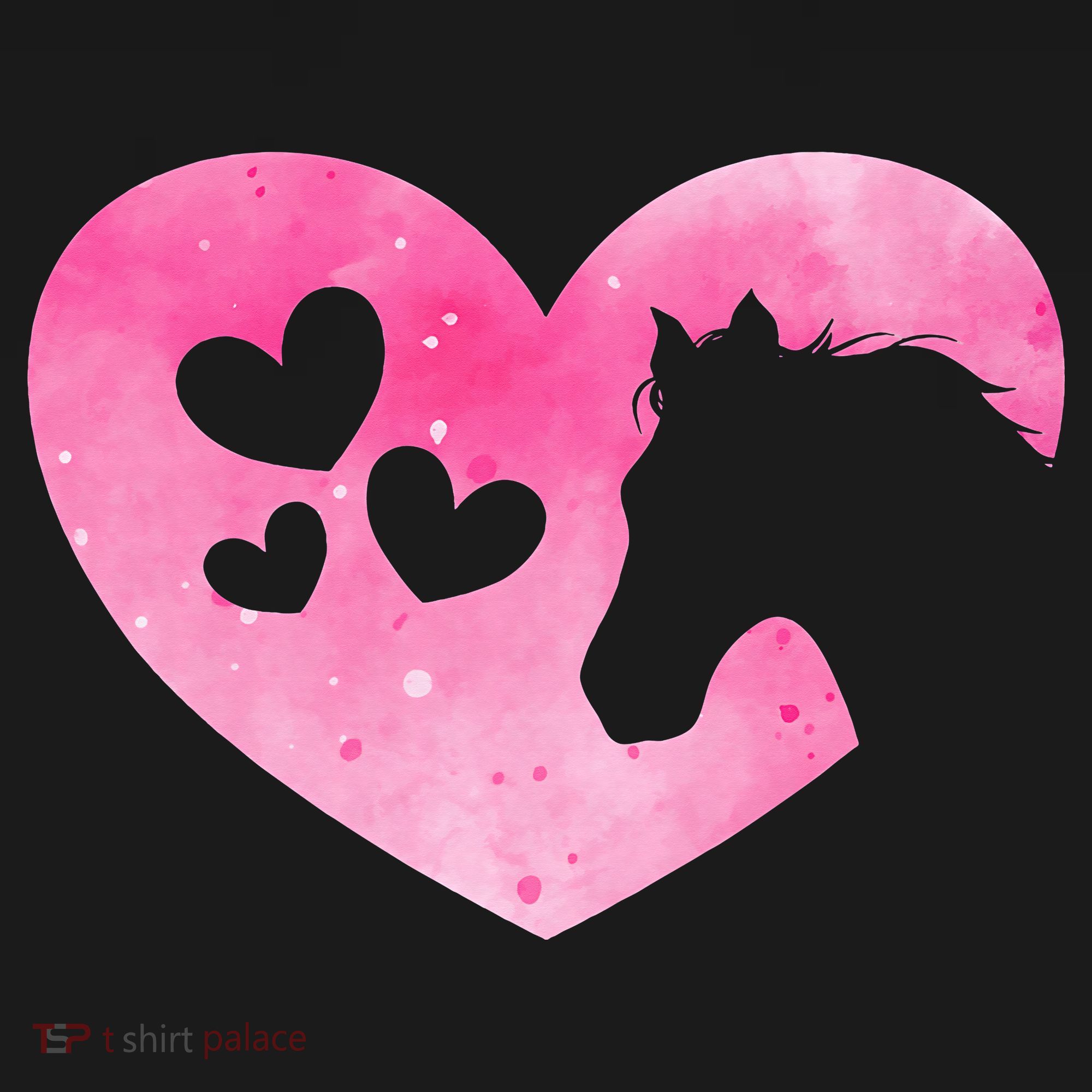 Heart Horseback Riding Cute Horse Lover Pink Horse T-Shirt