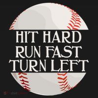 Hit Hard Run Fast Turn Left Funny Baseball Backpack thumb 2