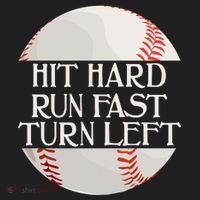 Hit Hard Run Fast Turn Left Funny Baseball Tumbler thumb 3