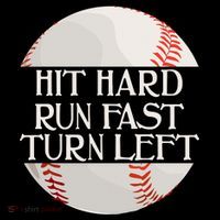Hit Hard Run Fast Turn Left Funny Baseball Ornament thumb 1