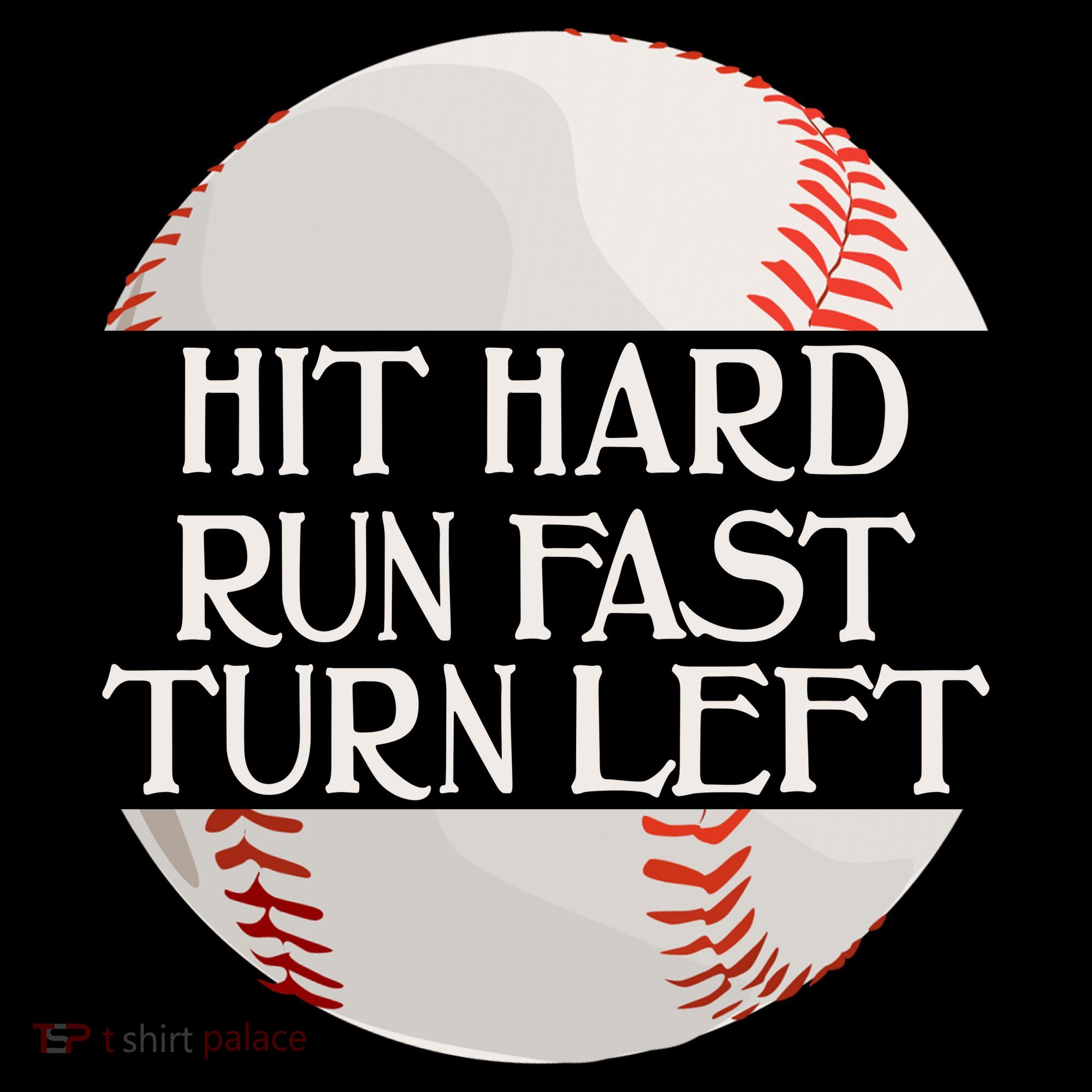 Hit Hard Run Fast Turn Left Funny Baseball Ornament
