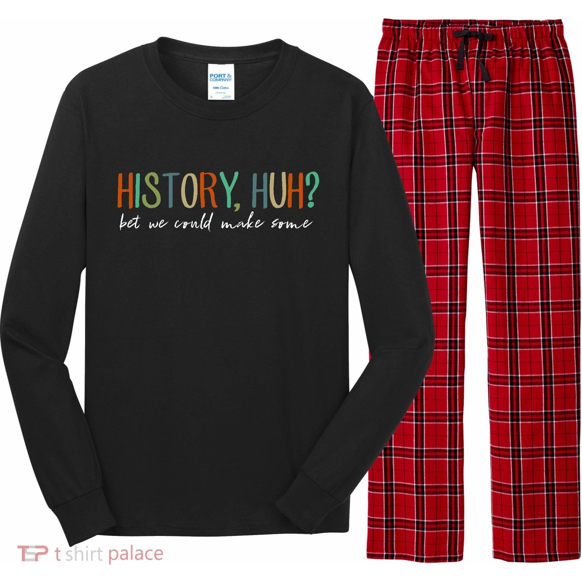 History Huh Red White And Royal Blue Long Sleeve Pajama Set