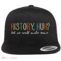 History Huh Red White And Royal Blue Flat Bill Trucker Hat thumb 0