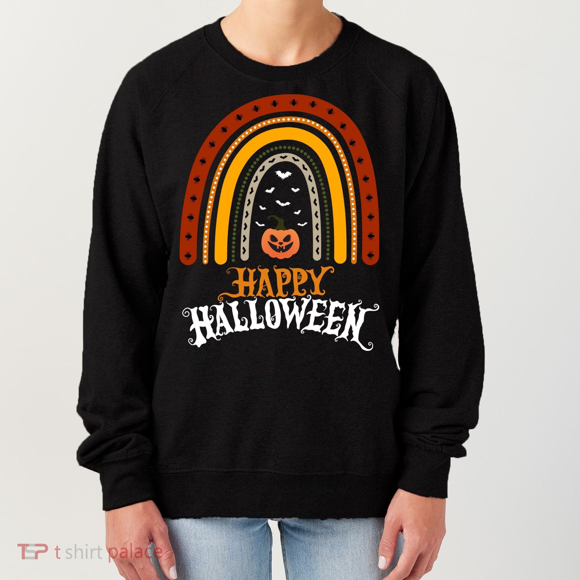 Happy Halloween Rainbow Pumpkin Women's Sweatshirt