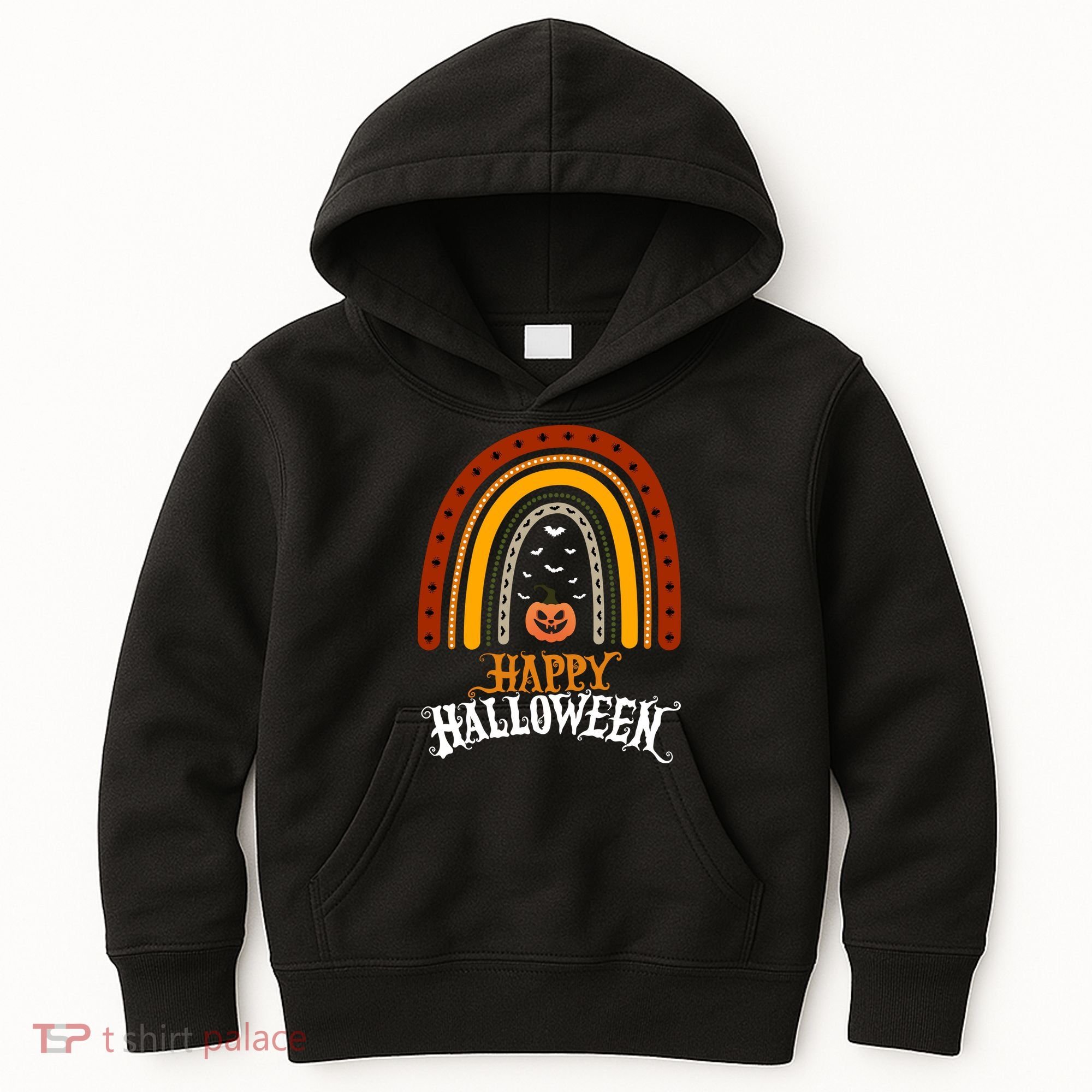 Happy Halloween Rainbow Pumpkin Kids Hoodie