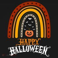 Happy Halloween Rainbow Pumpkin Kids T-Shirt thumb 4