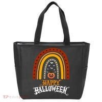 Happy Halloween Rainbow Pumpkin Tote Bag thumb 0