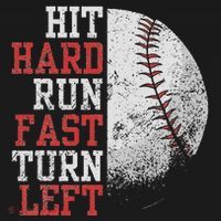Hit Hard Run Fast Turn Left Funny Baseball Player Fan Funny Sweatshirt thumb 3