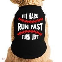 Hit Hard Run Fast Turn Left For A Baseball Player Doggie Tank thumb 0