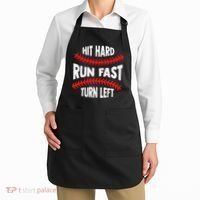 Hit Hard Run Fast Turn Left For A Baseball Player Apron thumb 2