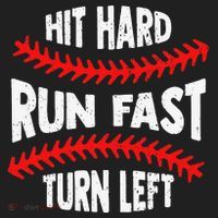 Hit Hard Run Fast Turn Left For A Baseball Player Golf Towel thumb 3