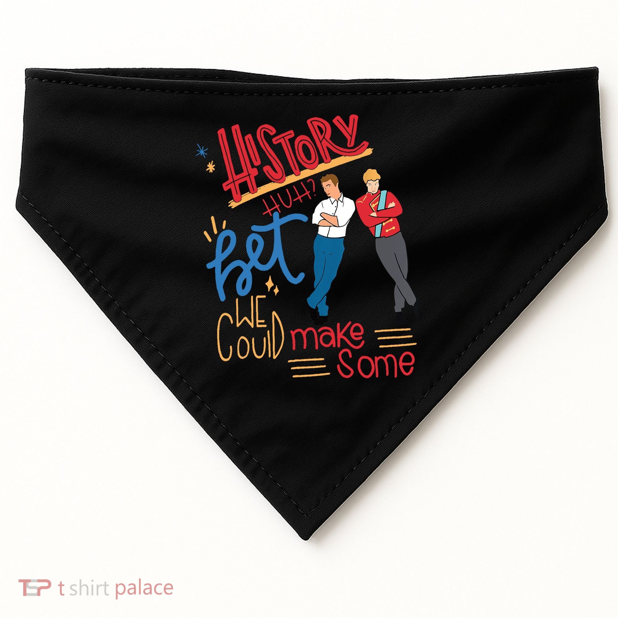History Huh? Red White And Royal Blue Funny Saying USA-Made Doggie Bandana