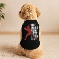Hit Hard Run Fast Turn Left Funny Baseball Player Cute Gift Doggie Tank thumb 2