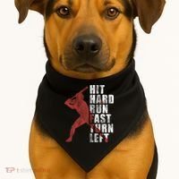 Hit Hard Run Fast Turn Left Funny Baseball Player Cute Gift USA-Made Doggie Bandana thumb 1