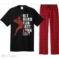 Hit Hard Run Fast Turn Left Funny Baseball Player Cute Gift Pajama Set thumb 0