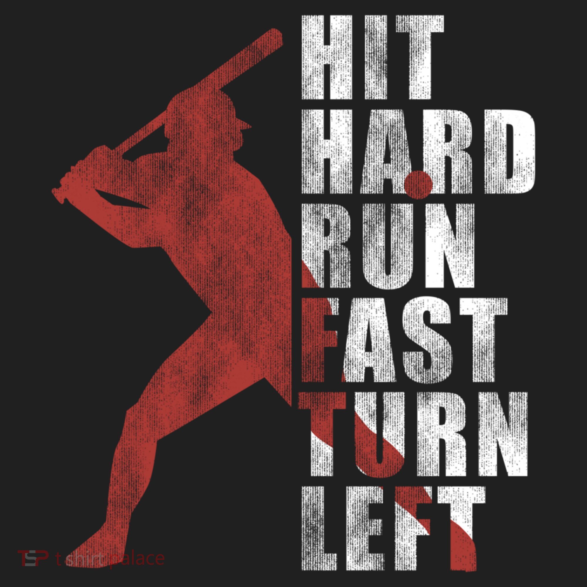 Hit Hard Run Fast Turn Left Funny Baseball Player Cute Gift Hat