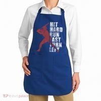 Hit Hard Run Fast Turn Left Funny Baseball Player Cute Gift Apron thumb 2