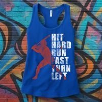 Hit Hard Run Fast Turn Left Funny Baseball Player Cute Gift Women's Tank Top thumb 3