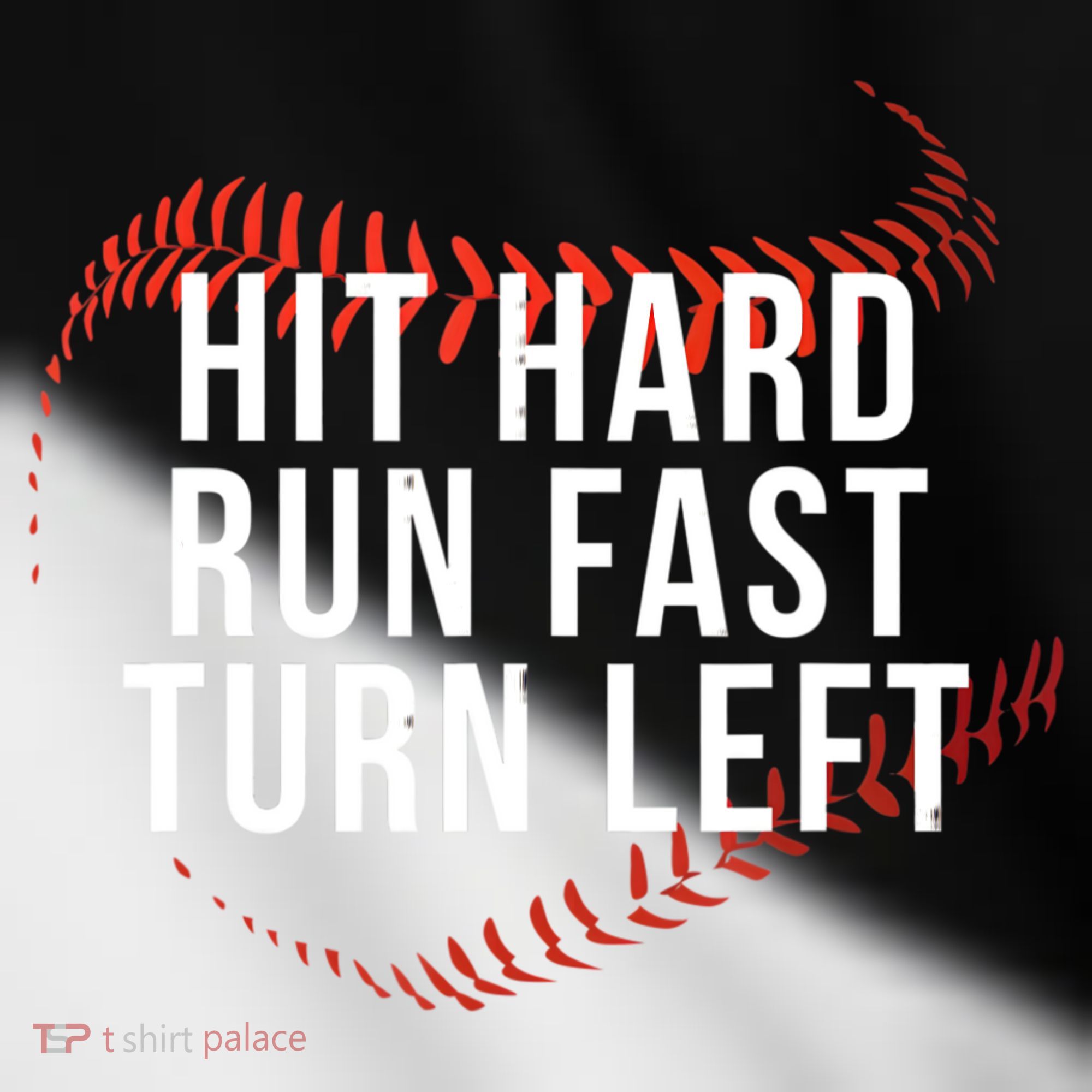 Hit Hard Run Fast Turn Left Funny Baseball Toddler Fine Jersey T-Shirt