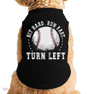 Hit Hard Run Fast Turn Left Baseball Player Doggie Tank