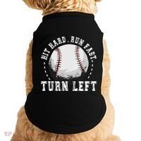 Hit Hard Run Fast Turn Left Baseball Player Doggie Tank thumb 0