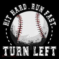 Hit Hard Run Fast Turn Left Baseball Player Hoodie thumb 7