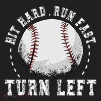 Hit Hard Run Fast Turn Left Baseball Player Beanie thumb 2