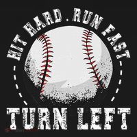 Hit Hard Run Fast Turn Left Baseball Player Polo thumb 3