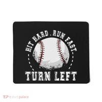 Hit Hard Run Fast Turn Left Baseball Player Mousepad thumb 0