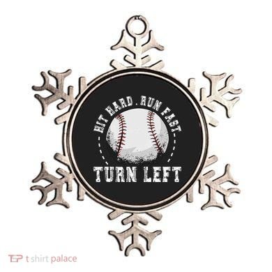 Hit Hard Run Fast Turn Left Baseball Player Ornament