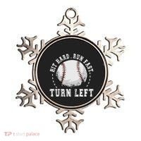 Hit Hard Run Fast Turn Left Baseball Player Ornament thumb 0