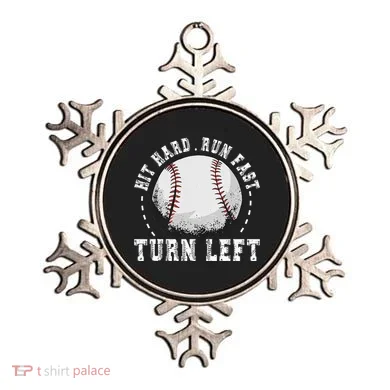 Hit Hard Run Fast Turn Left Baseball Player Ornament