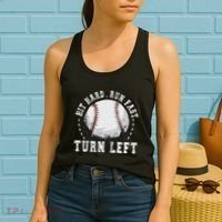 Hit Hard Run Fast Turn Left Baseball Player Women's Tank Top thumb 2
