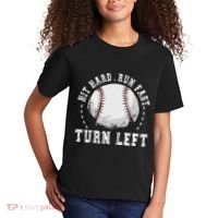 Hit Hard Run Fast Turn Left Baseball Player Kids T-Shirt thumb 2
