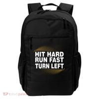 Hit Hard Run Fast Turn Left Players Cool Gift Backpack thumb 0
