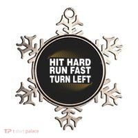 Hit Hard Run Fast Turn Left Players Cool Gift Ornament thumb 0