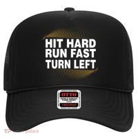 Hit Hard Run Fast Turn Left Players Cool Gift Hat thumb 0