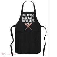 Hit Hard Run Fast Turn Left Baseball Softball Fan Apron thumb 0