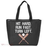 Hit Hard Run Fast Turn Left Baseball Softball Fan Tote Bag thumb 0