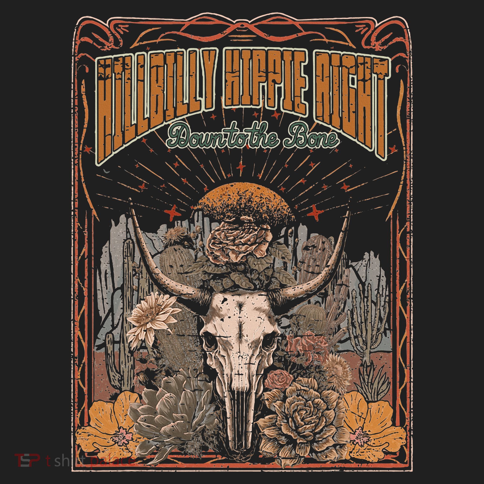 Hillbilly Hippie Right Down To The Bone Bullskull Country Beanie