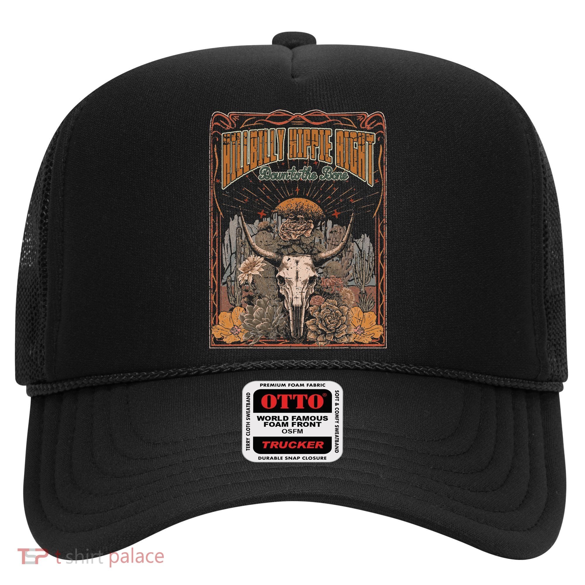 Hillbilly Hippie Right Down To The Bone Bullskull Country Hat